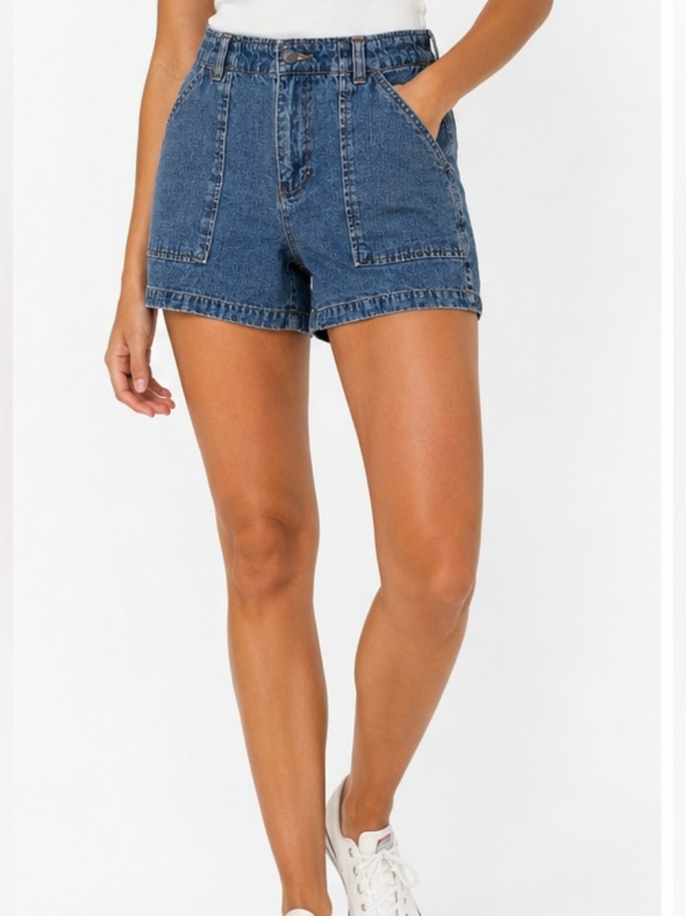 Calvin Klein Jeans Denim Shorts Women’s Size 10 Blue 100% Cotton Patch Pocket